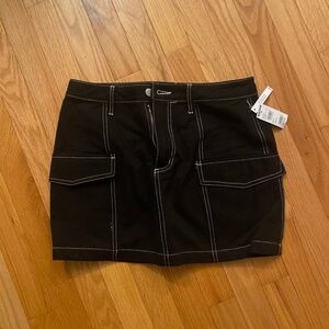 Black Cargo Skirt